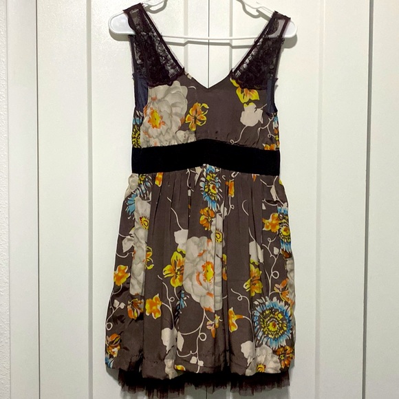 NWT FREE PEOPLE LACE STRAP FLORAL DRESS TULLE TRIM LINED |Size - Picture 10 of 10